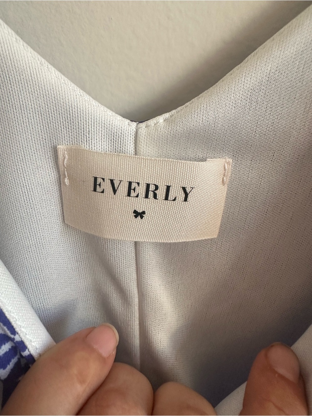 Everly Blue & White Geometric Spaghetti-Strap Maxi Dress - Picture 6 of 13